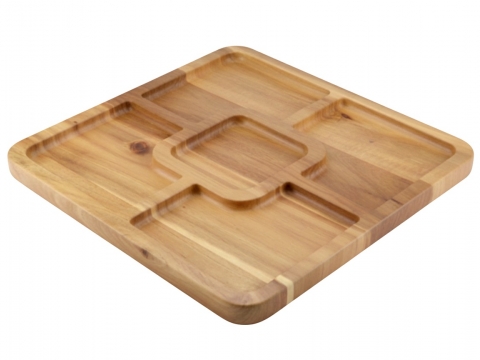 Acacia wooden serving platter square